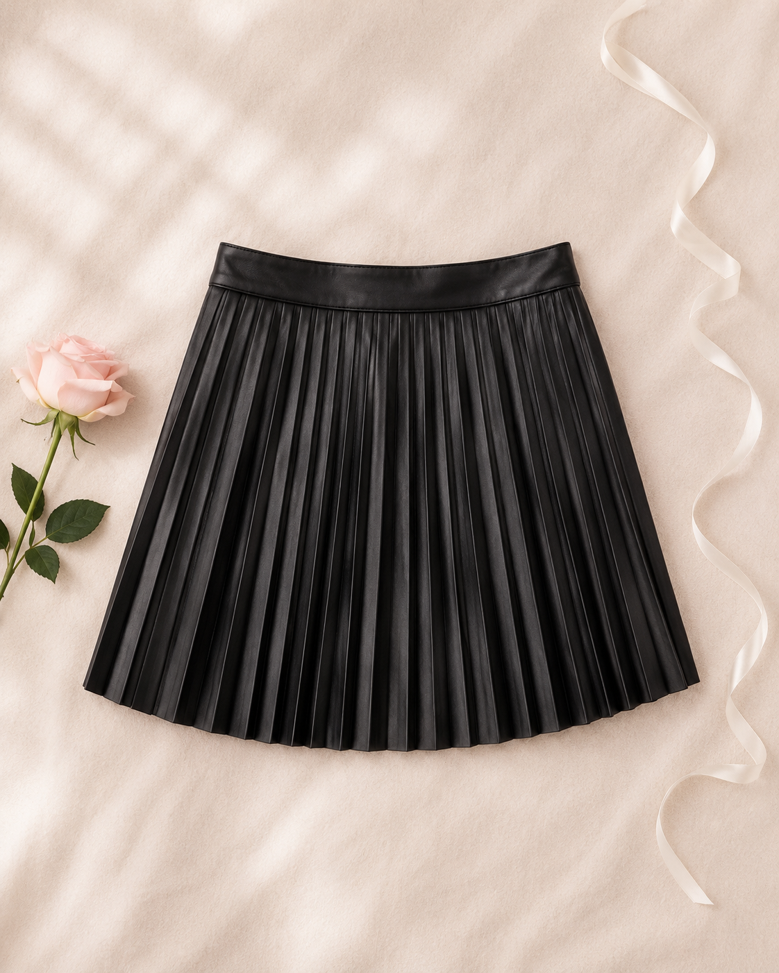 Draped Pleated Knit Mini Skirt | Rosé Row