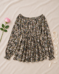 Floral Babydoll Top - No.1 flower flat lay