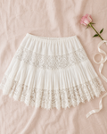 High-Waist Lace Mini Skirt - flat lay