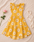 Sleeveless Lace Floral Mini Dress - flat lay